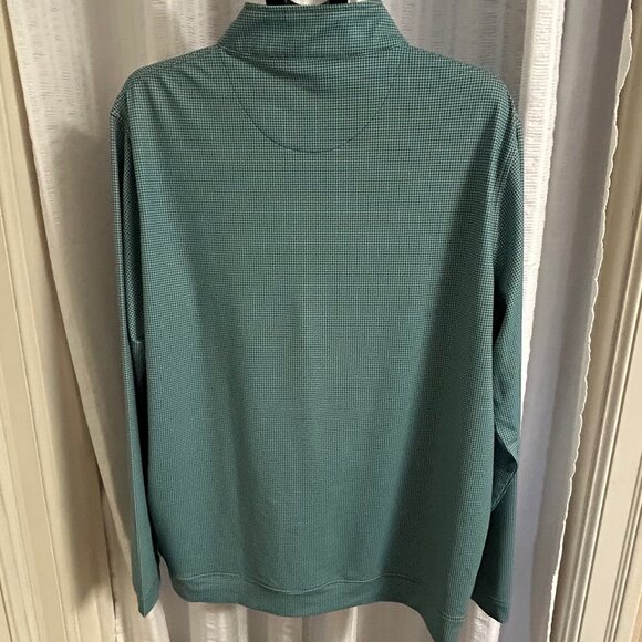 Men's Peter Millar Butler CC Logo Windbreaker Teal & Brown EUC - Picture 4 of 8